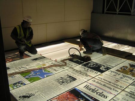 Backlit Floor with Glass and Custom Graphic Printed Surface