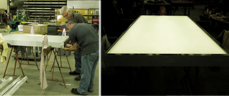 Fabrication of Backlit Recycled Glass Mock up Panel