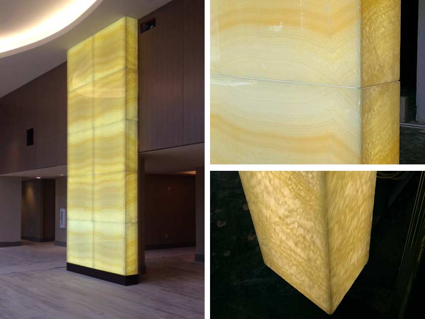 Backlit Onyx Wall Mitered Corners