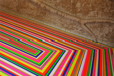Colorful Tape Floor Installation by Lambie Artist