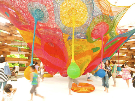 Crochet Playground Art Installation Piece