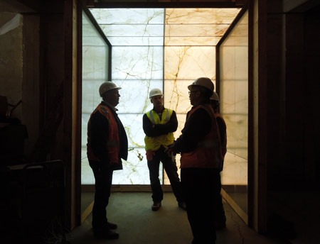 Backlit Onyx Elevator Cab Interior Design