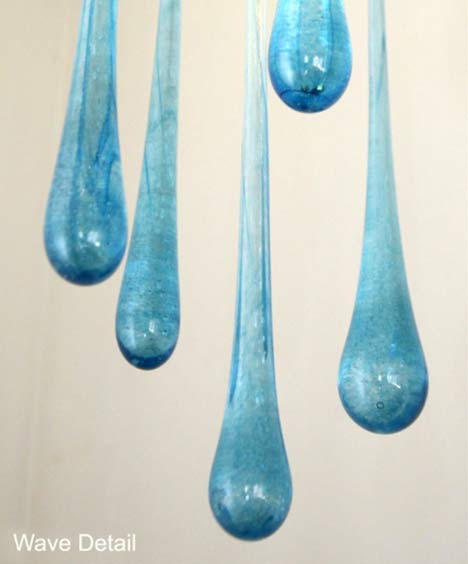 Glass Blue Water Droplet Art Forms