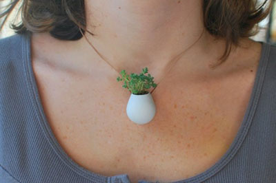 Go Green Potted Plant Necklace