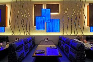 Harrahs Rincon Cafe 3Form Resin backlit with LED panels