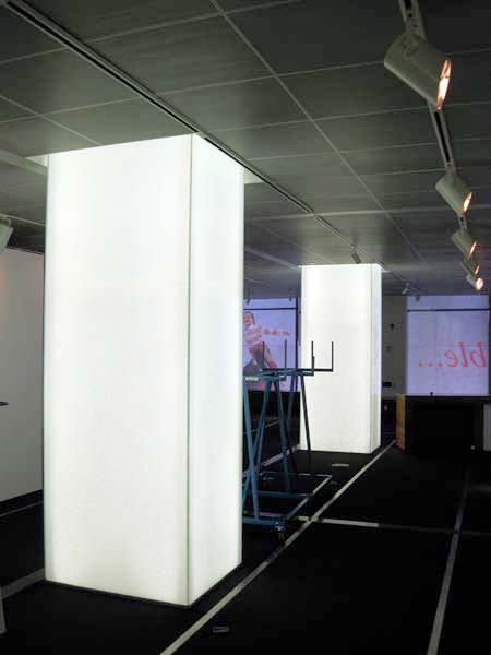 LED Backlit Glass Panels at Columns