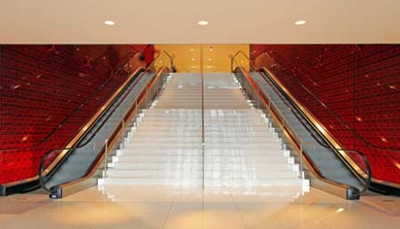 Illuminated Mesh Light Walls at Park Plaza Hotel Main Entrance