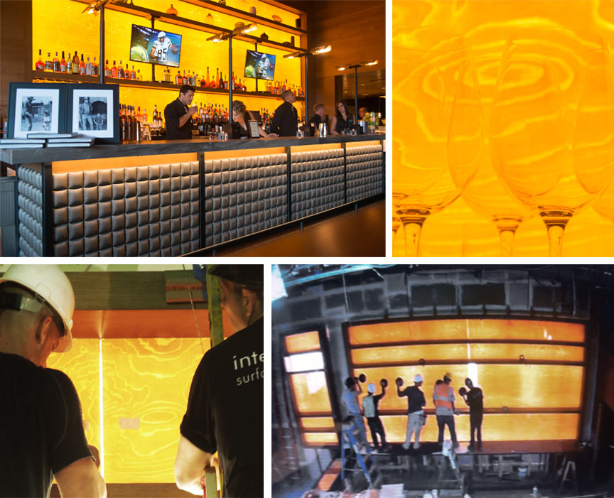 Backlit Wood Bar Wall Panels