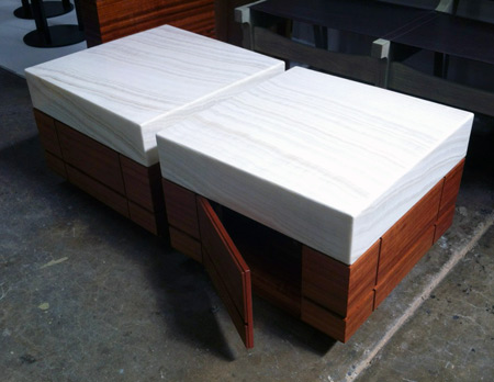 Onyx Furniture Ottoman Table with Backlighting