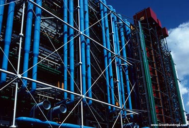 Pompidou Center Exterior Exposed Systems
