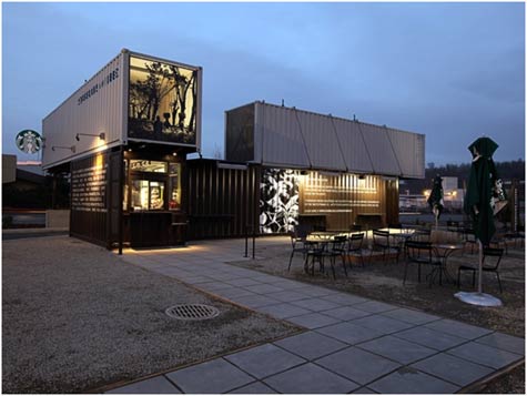 Starbucks Recycled Shipping Containers