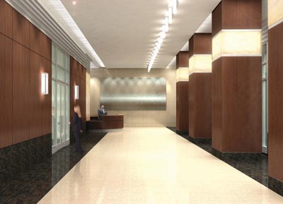 Design Concept Rendering for Lobby Features